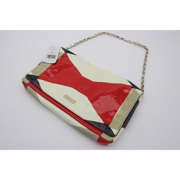 Kate Spade Abstract Signature Bow Patent Red New With Tags Free Shipping - Picture 2 of 16